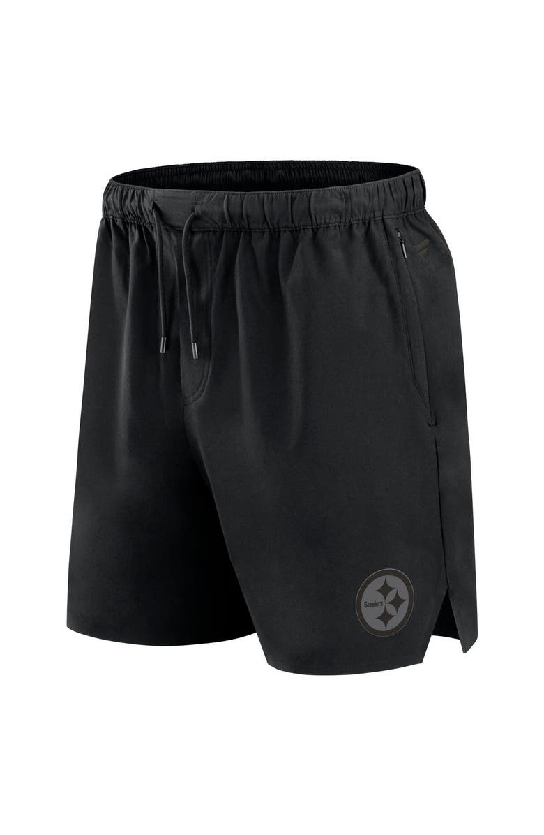 Fanatics Signature Men's Fanatics Black Pittsburgh Steelers Front Office Woven Shorts, Alternate, color, Black