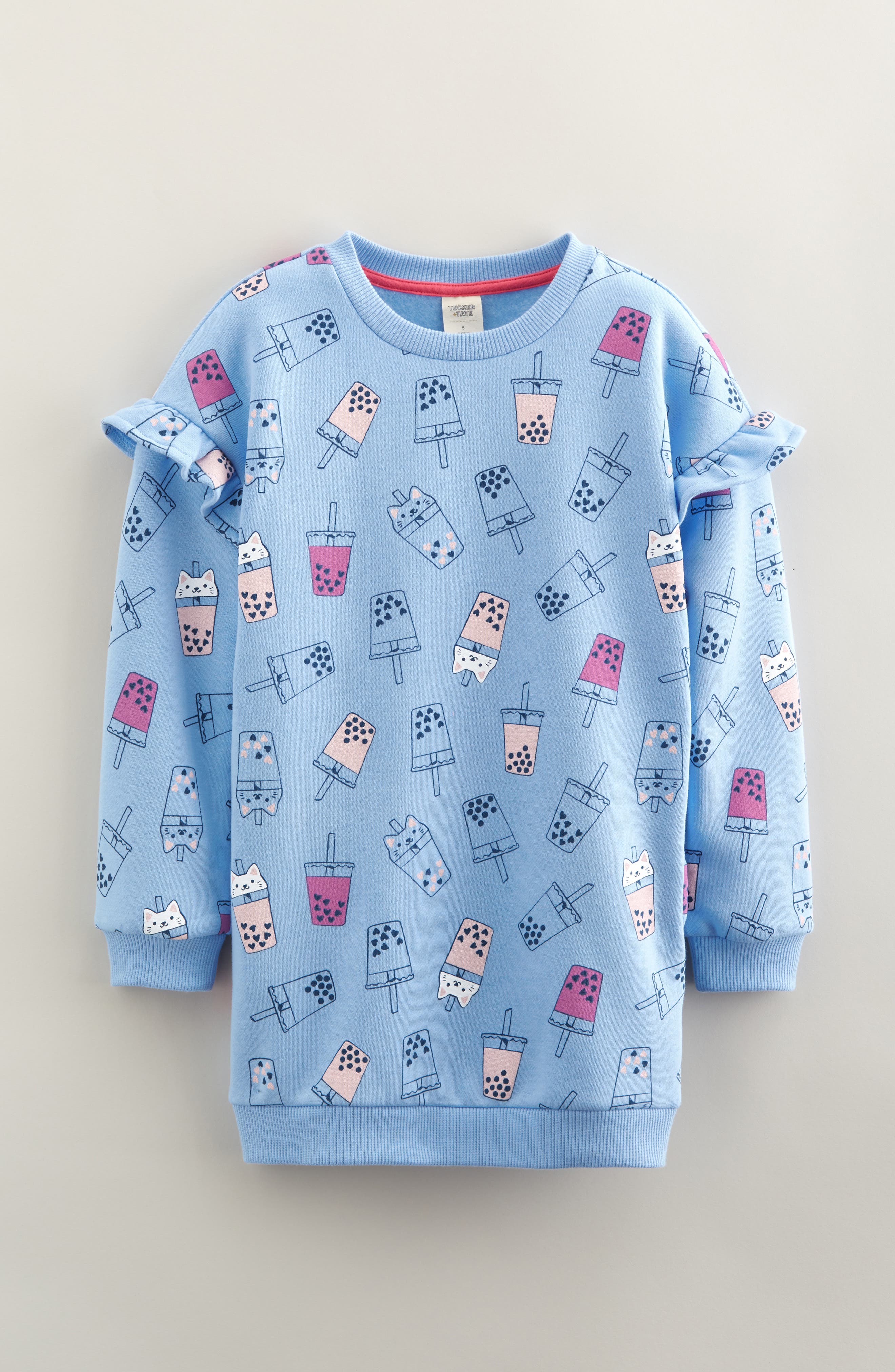 Tucker + Tate Kids' Print Cotton Sweatshirt Dress
