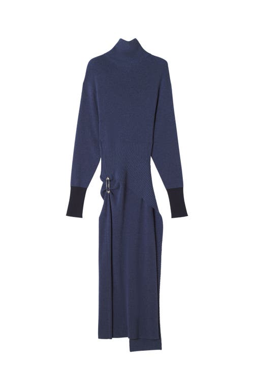 Lanvin Wool And Cashmere Midi Dress In Blue