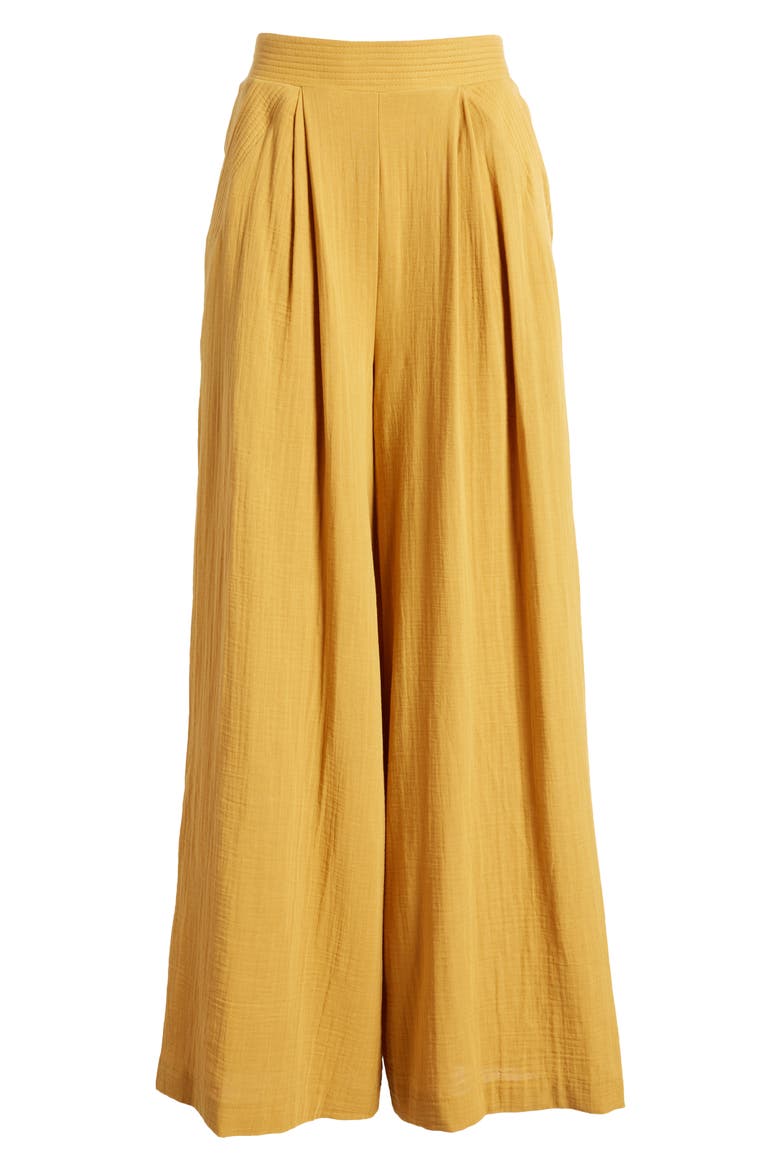 Wide Leg Trousers, Alternate, color, YELLOW