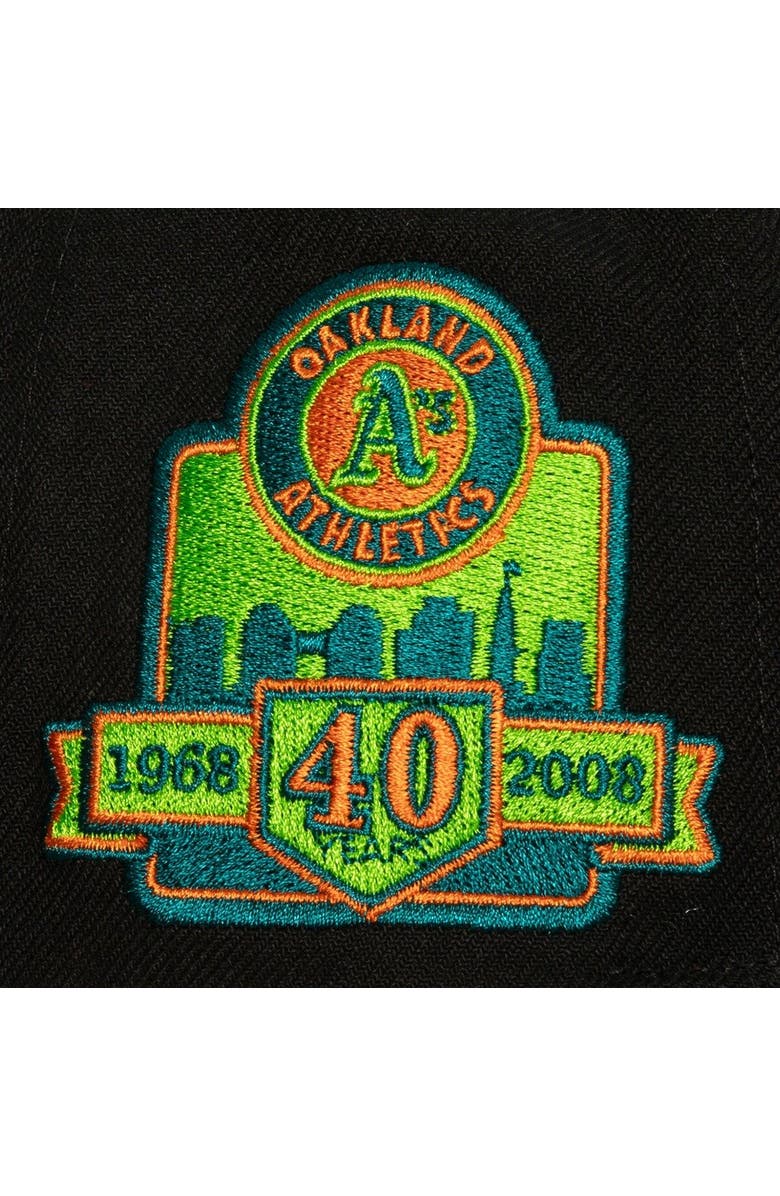 Mitchell & Ness Men's Mitchell & Ness Black/Teal Oakland Athletics Citrus Cooler Snapback Hat, Alternate, color, 