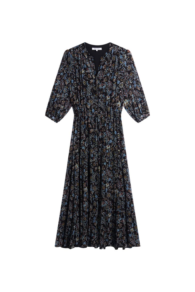 Corie Floral V-Neck Maxi Dress, Alternate, color, Black