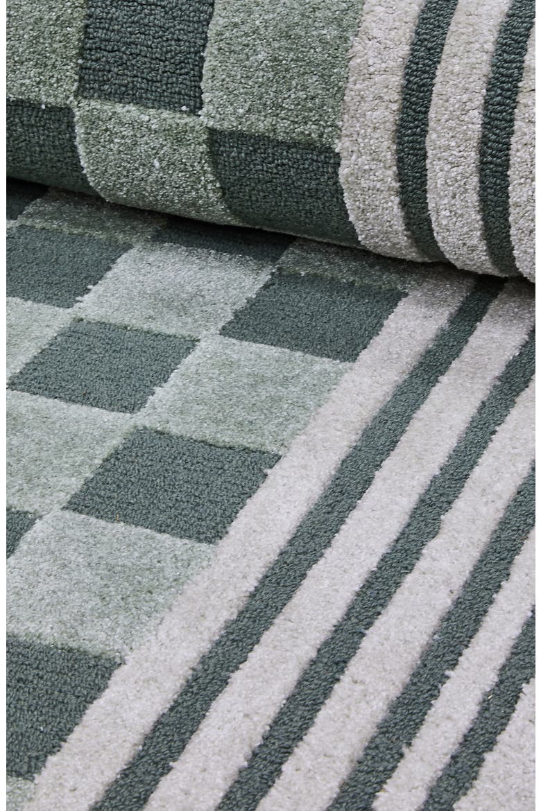 Sage Green Tonal Check Runner, Alternate, color, SAGE