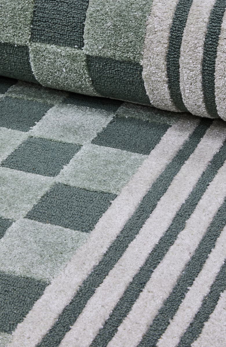 MACKENZIE CHILDS Sage Green Tonal Check Runner, Alternate, color, Sage