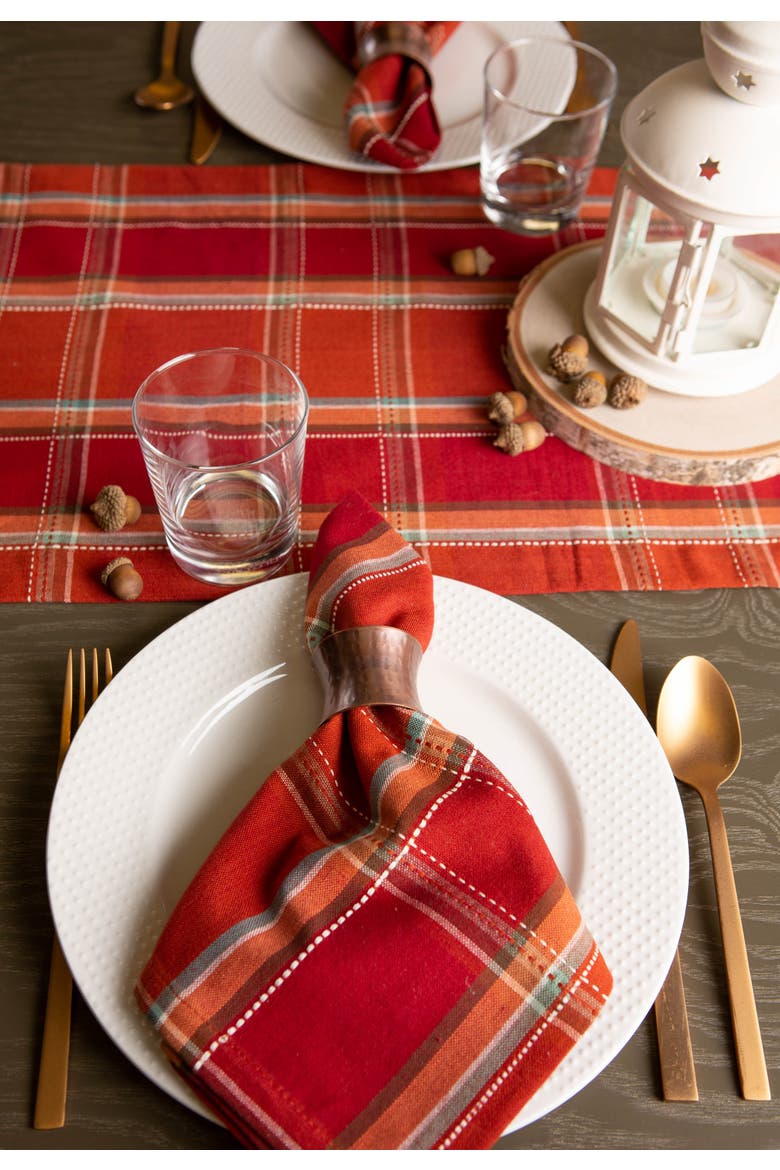 Autumn Spice Plaid Table Runner, Alternate, color, Autumn Spice