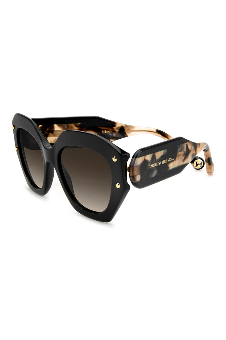 Her 53mm Gradient Square Sunglasses, Alternate, color, BLACK/ BROWN SF