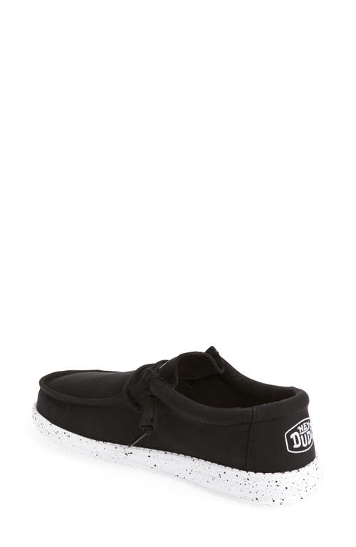 Hey Dude Wally Slub Canvas Slip-on Shoe In Black