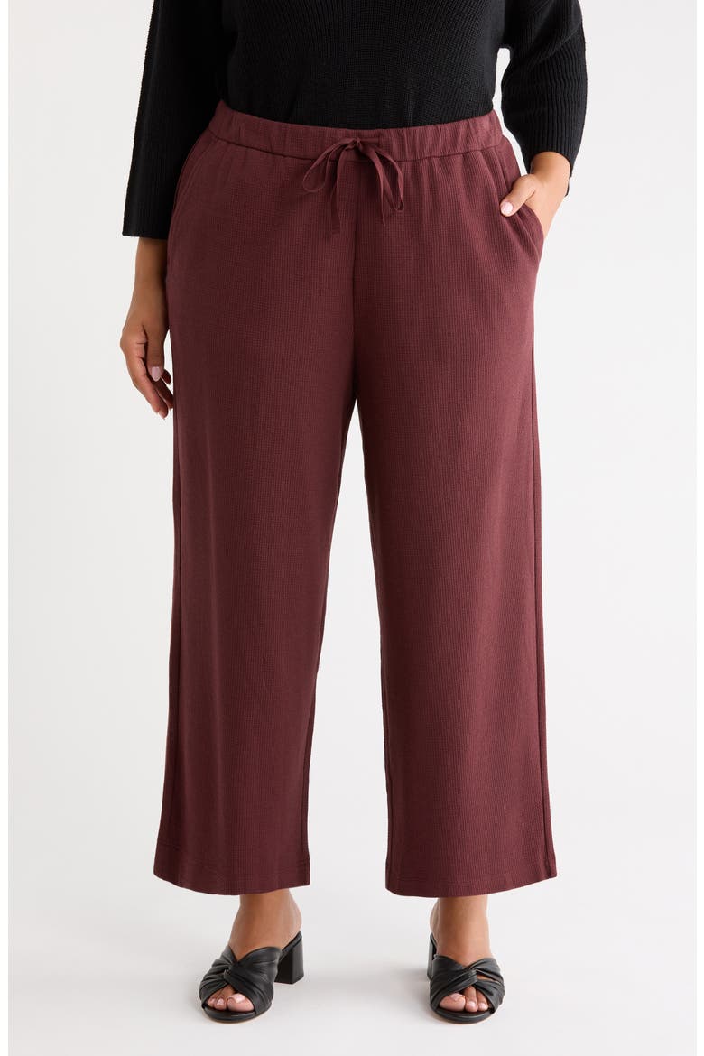 Ankle Wide Leg Drawstring Pants, Main, color, OXBLOOD