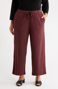 Eileen Fisher Ankle Wide Leg Drawstring Pants
