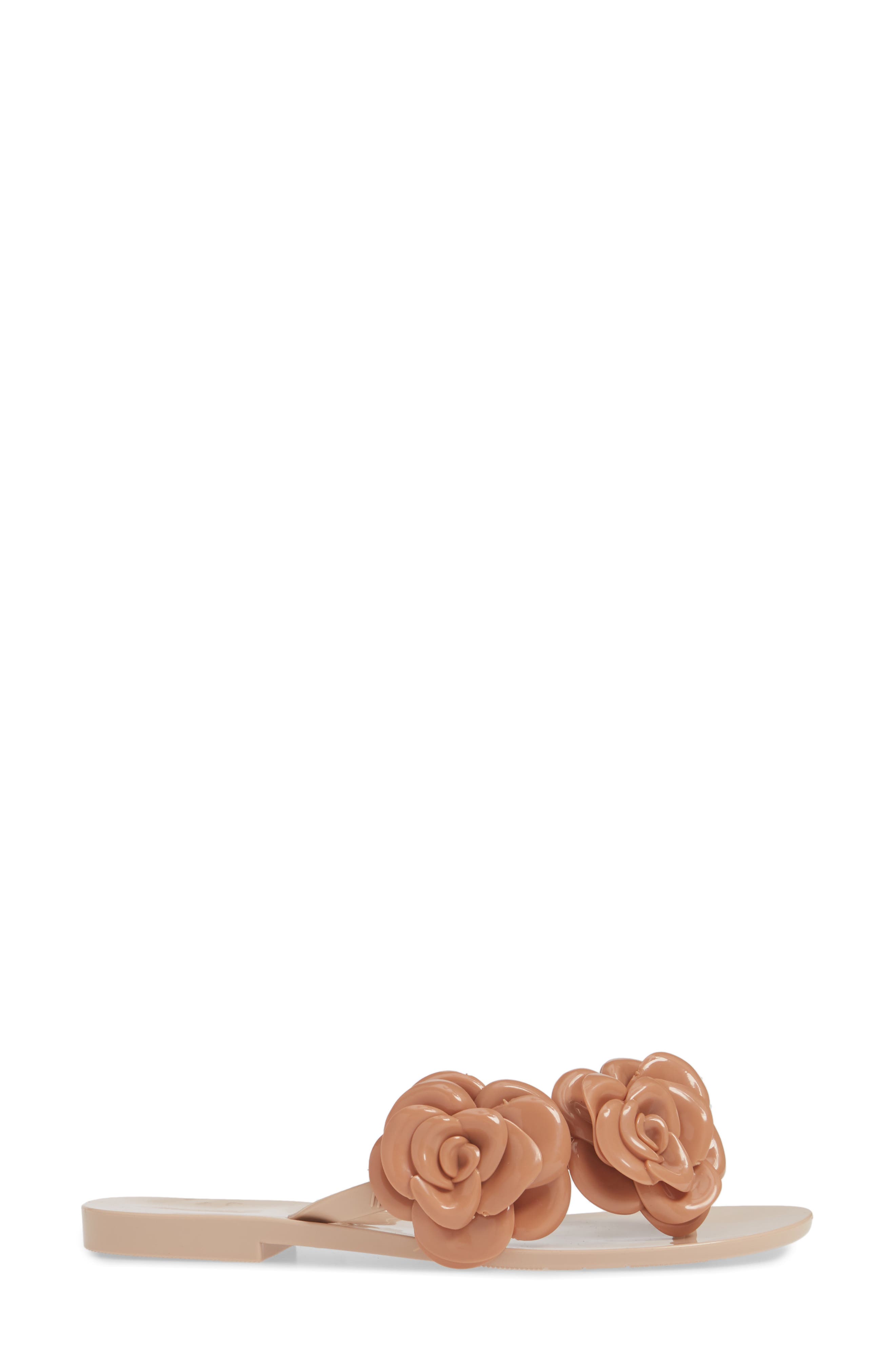 Harmonic Flower Flip Flop, Alternate, color, NUDE BROWN RUBBER