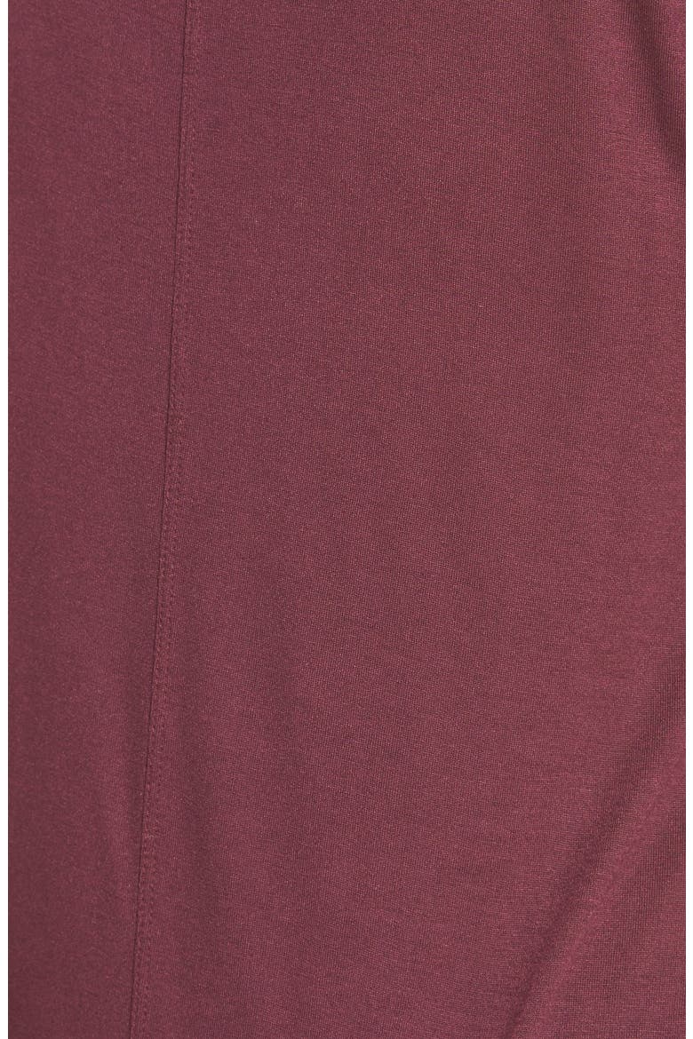 Side Slit Long Scoop Neck Tee, Alternate, color, BURGUNDY STEM