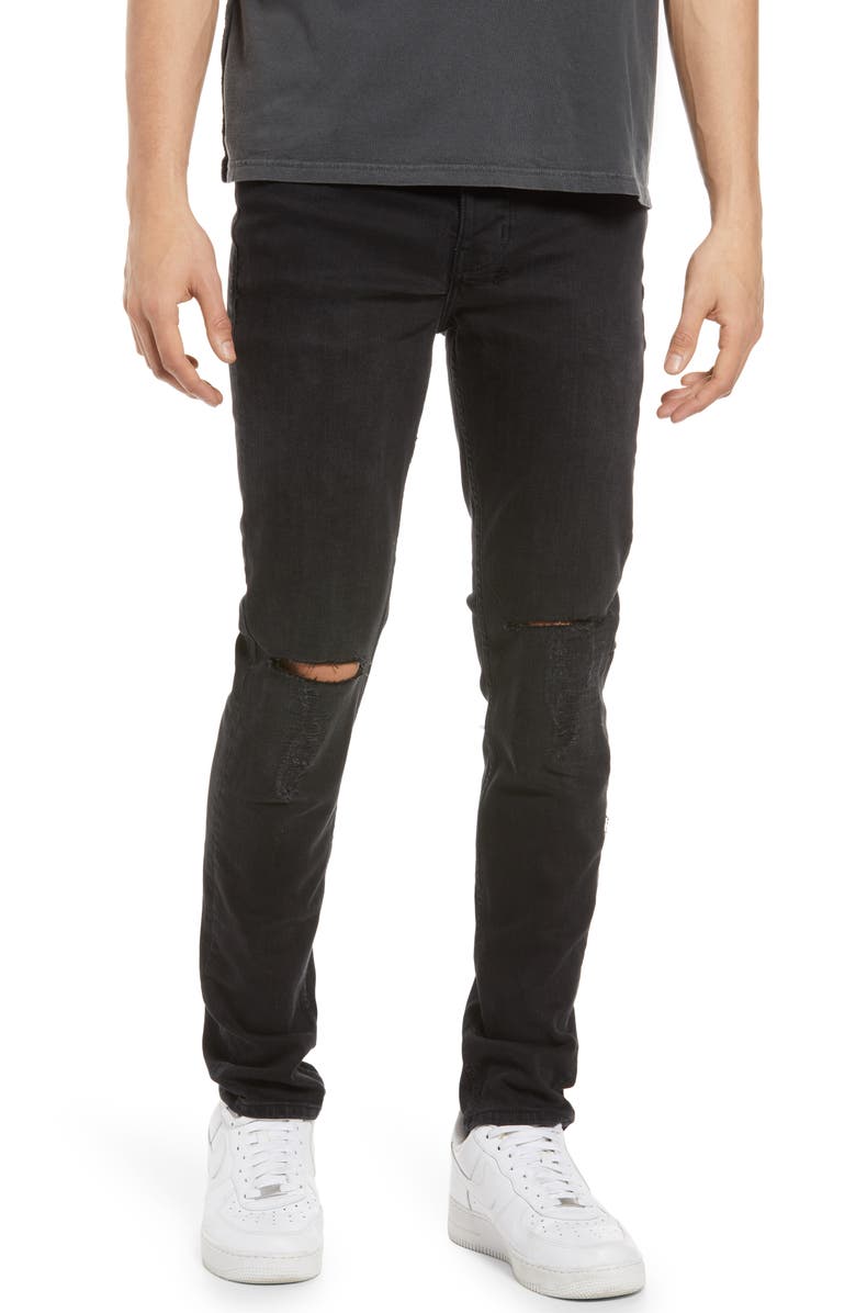 Ksubi Chitch Krow Krushed Ripped Slim Skinny Jeans, Main, color, Black