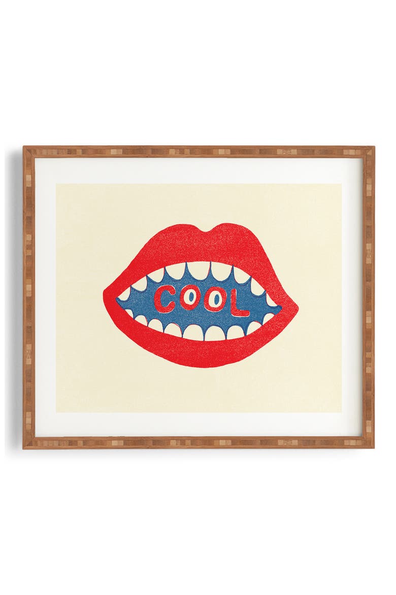 Cool Mouth Framed Wall Art, Main, color, RED
