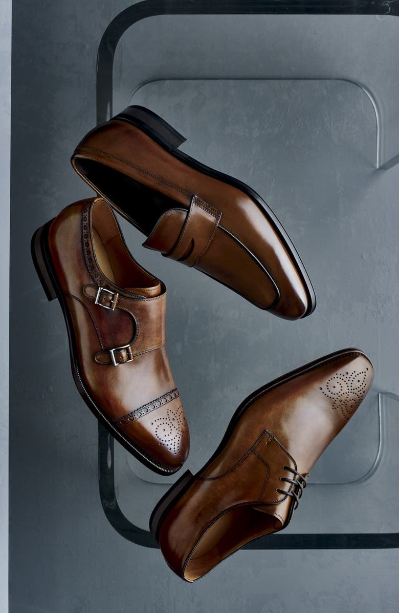 Magnanni Gerardo Medallion Toe Derby, Alternate, color, Tobacco Leather