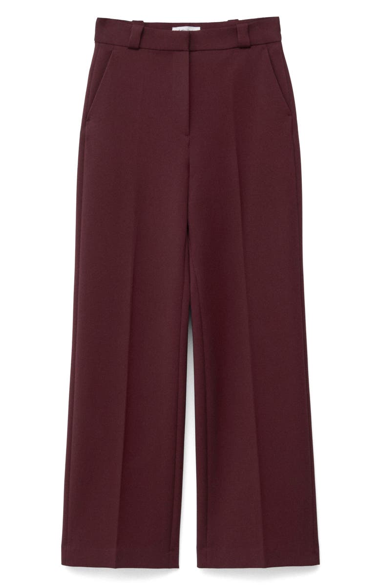 & Other Stories Press Crease Wide Leg Pants, Alternate, color, Red Dark