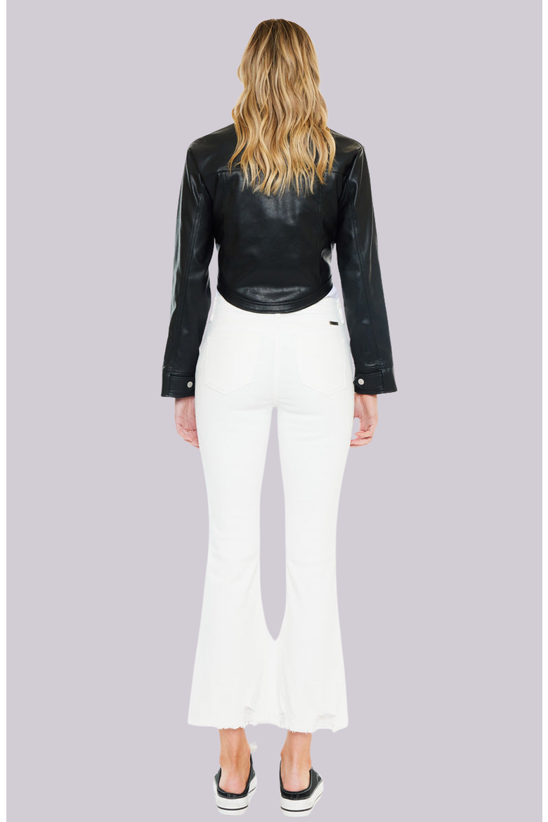 Volumina Essentials High Rise Crop Bootcut Jeans, Alternate, color, White Wash