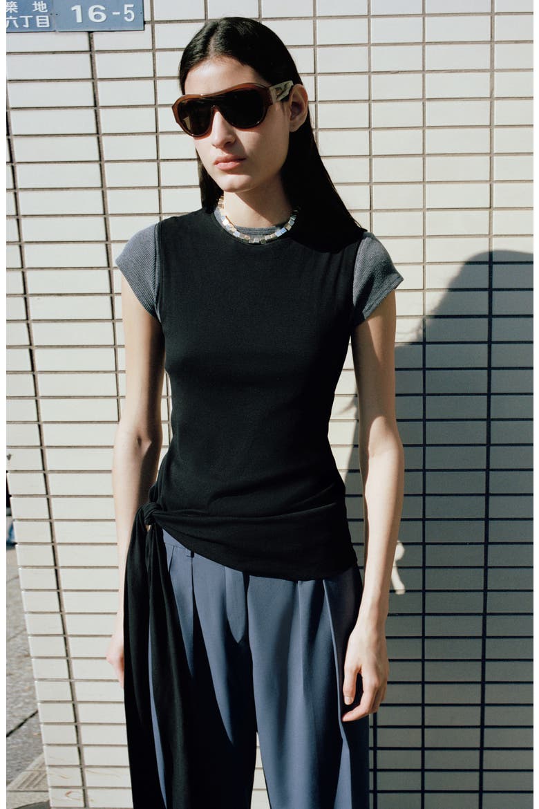 Knot Detail Sleeveless Top, Alternate, color, BLACK