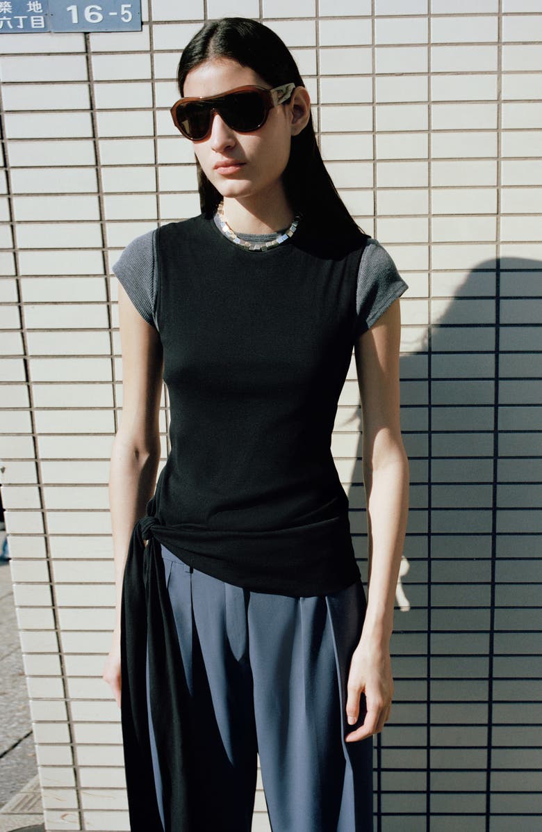 MANGO Knot Detail Sleeveless Top, Alternate, color, 