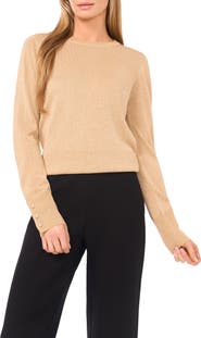 Halogen® Rhinestone Button Sweater