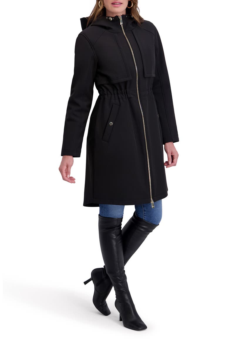 Shelled Hooded Coat, Alternate, color, BLACK