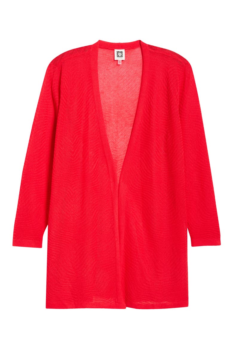 Open Front Cardigan, Alternate, color, BEGONIA RED