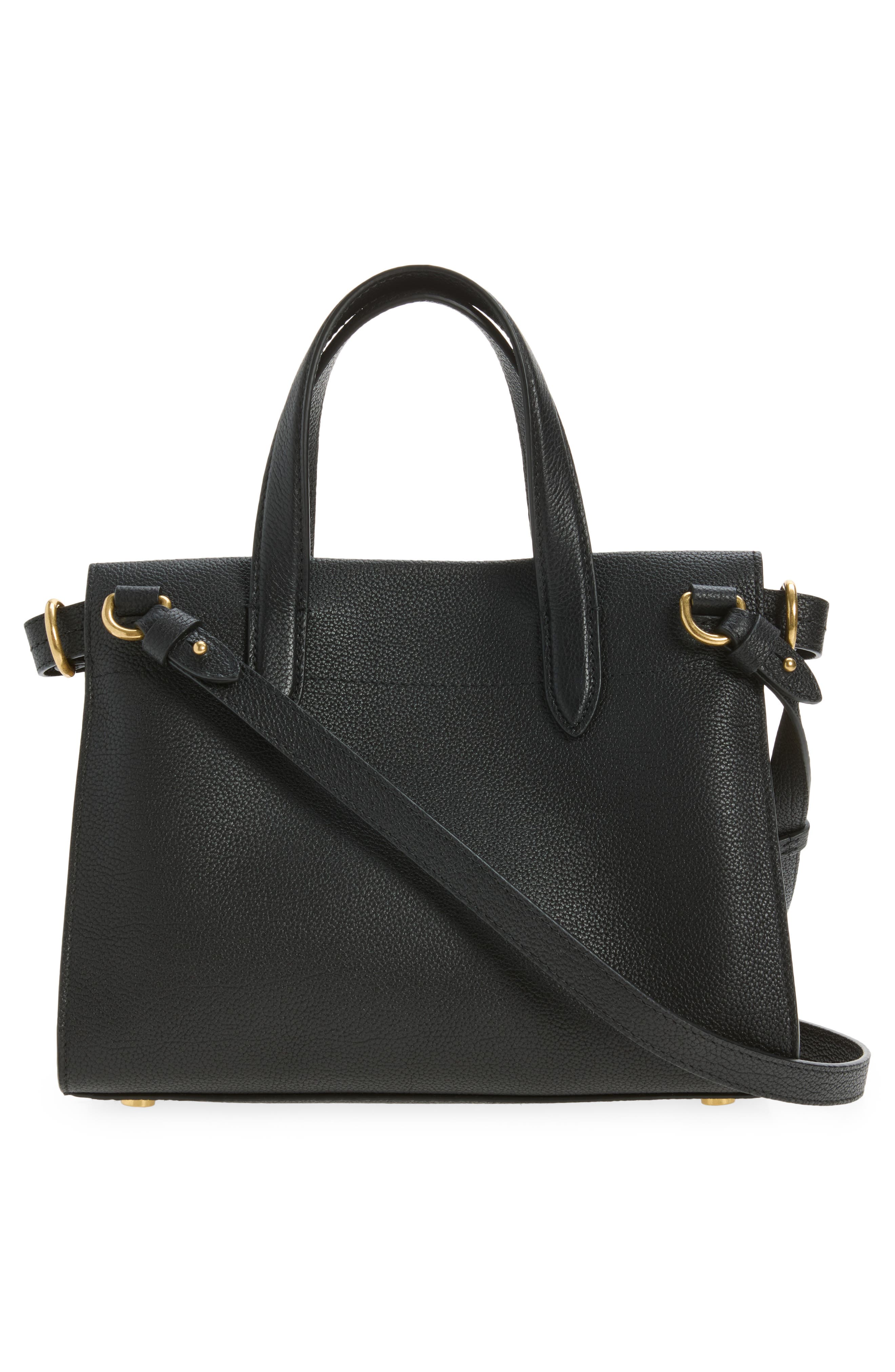 Mini Cotswolds Leather Tote, Alternate, color, BLACK