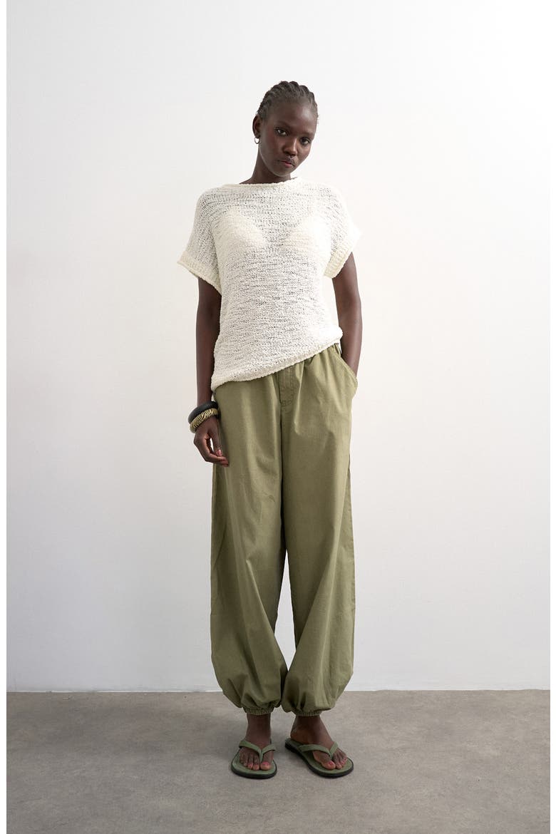 Open Stitch Knit Asymmetric Top, Alternate, color, IVORY