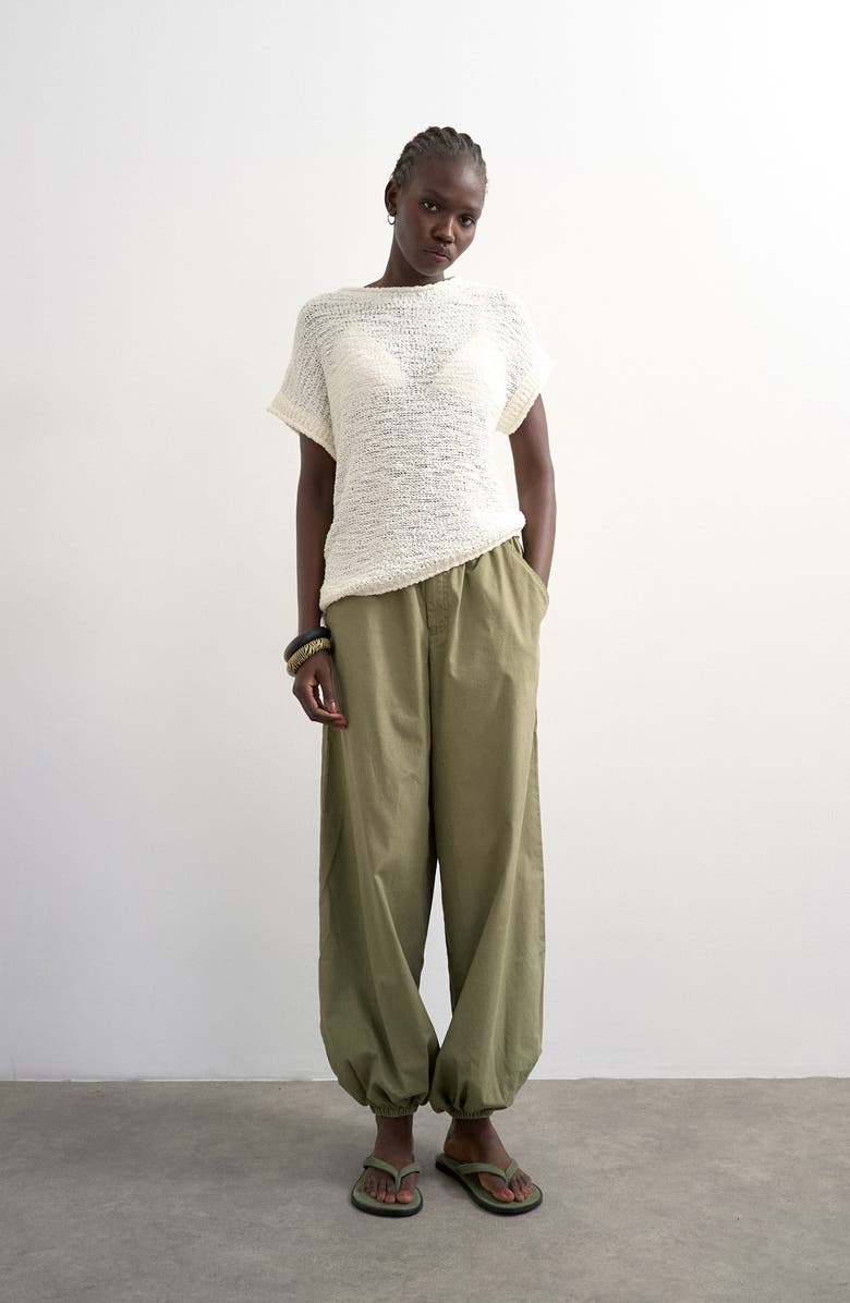 Topshop Open Stitch Knit Asymmetric Top, Alternate, color,