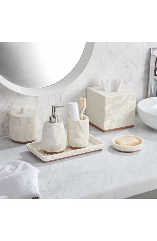 Roselli Trading Company Texture Toothbrush Tumbler In Cream