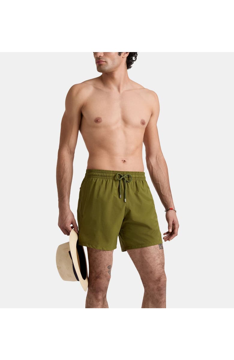 Vilebrequin Men Micro-Perforated Ultra-Light and Packable Swim Trunks Solid, Alternate, color, Khaki