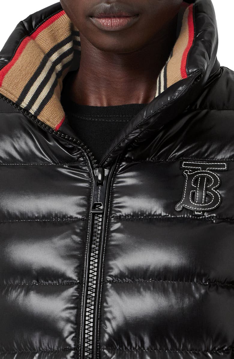 Burberry Hessle Detachable Sleeve Icon Stripe Down Puffer Jacket, Alternate, color, 