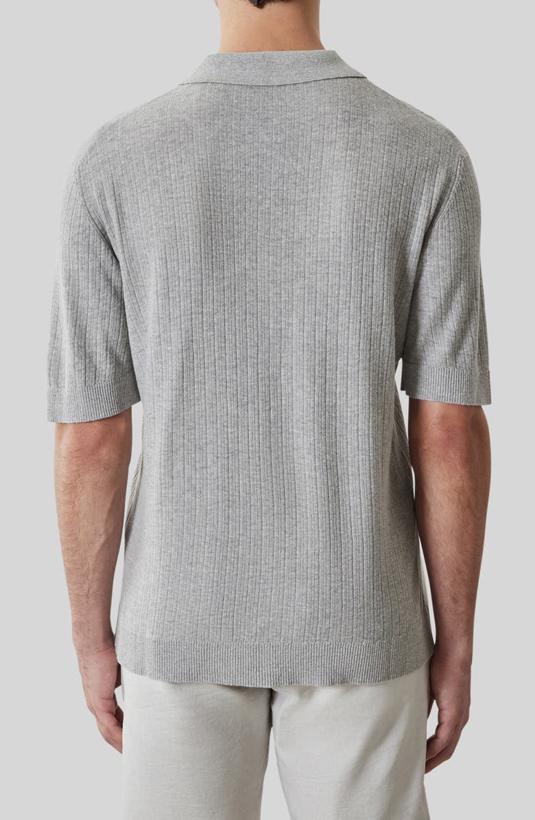 Robert Barakett Kestrel Short Sleeve Linen & Cotton Cardigan, Alternate, color, Grey