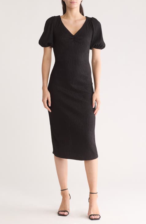 Plissé Tie-Back Body-Con Dress