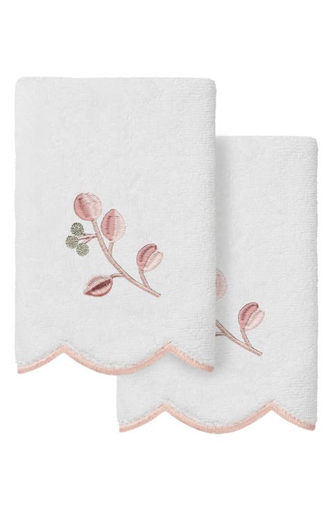 2-Piece Wild Branch Turkish Cotton Fingertip Towel Set