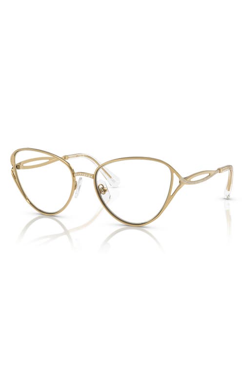 Swarovski 57mm Cat Eye Optical Glasses In Gold