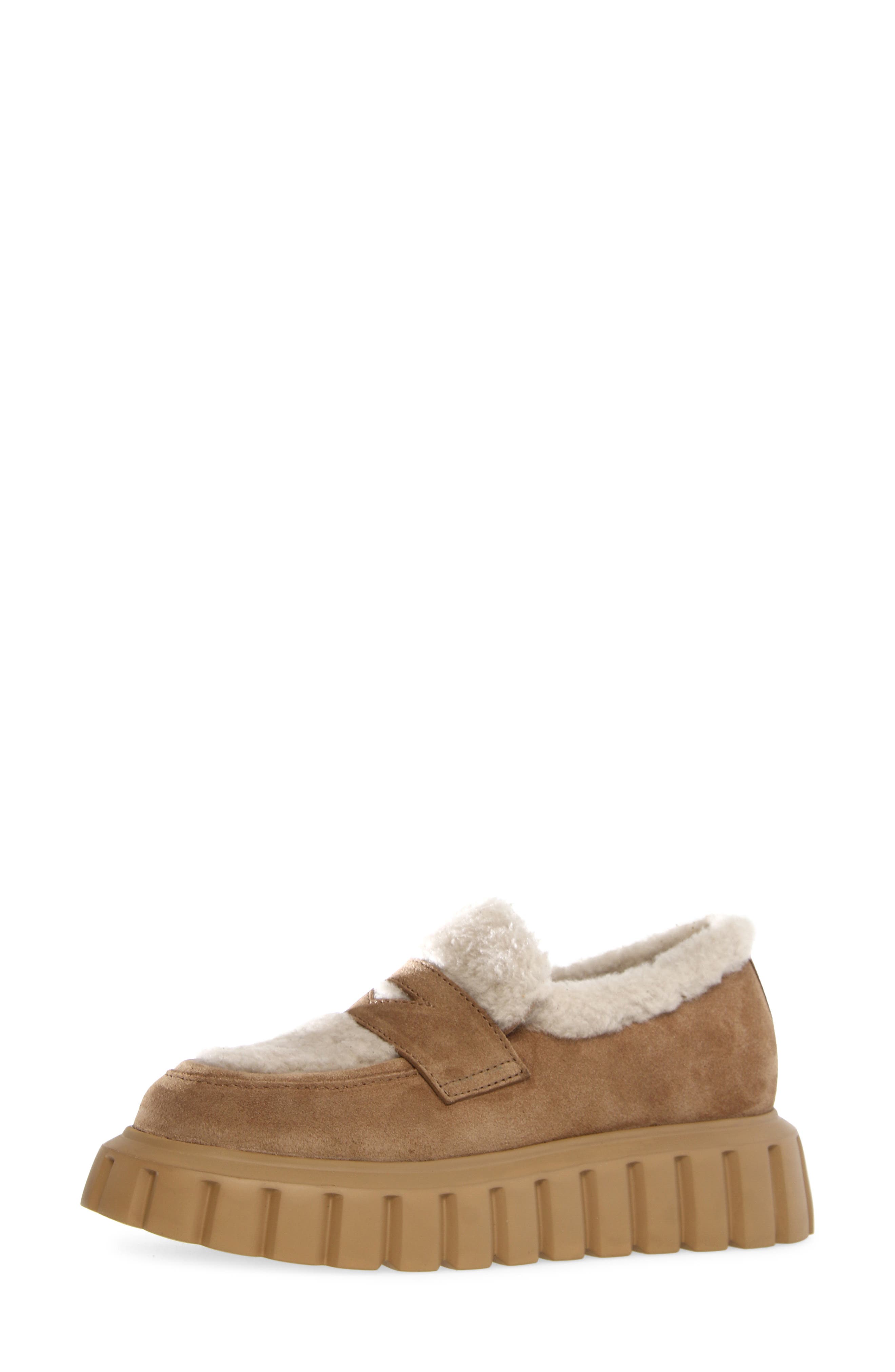 Voile Blanche Grenelle Genuine Shearling & Suede Platform Loafer, Main, color, 