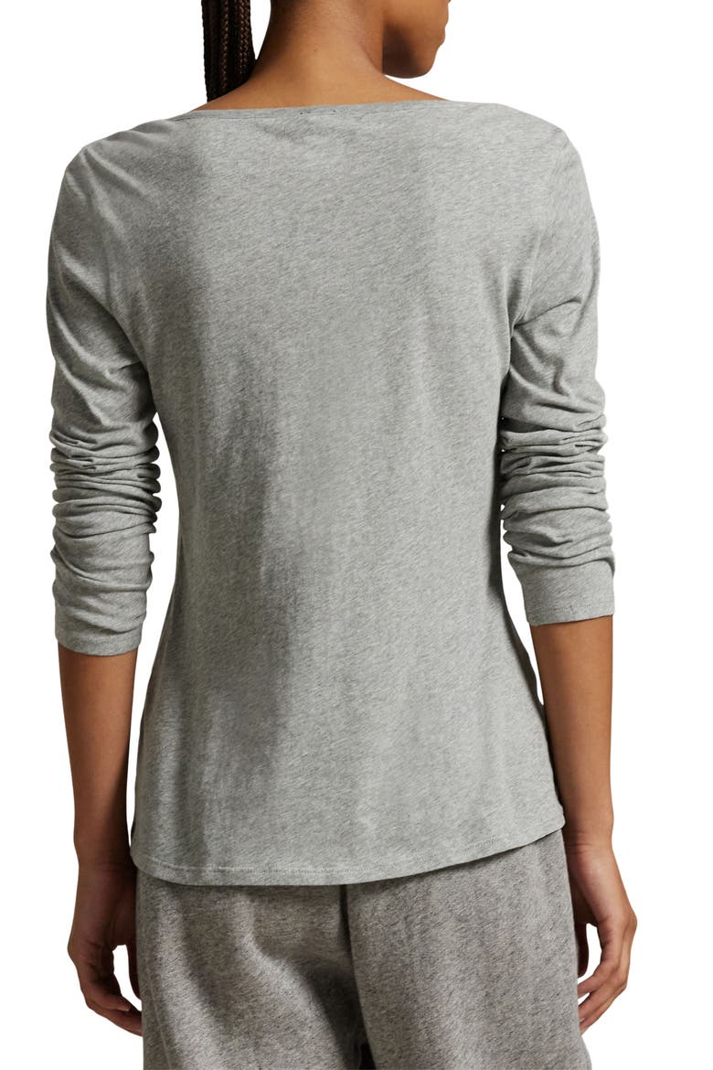 Long & Lean Cotton Jersey Lounge Henley, Alternate, color, HEATHER GREY
