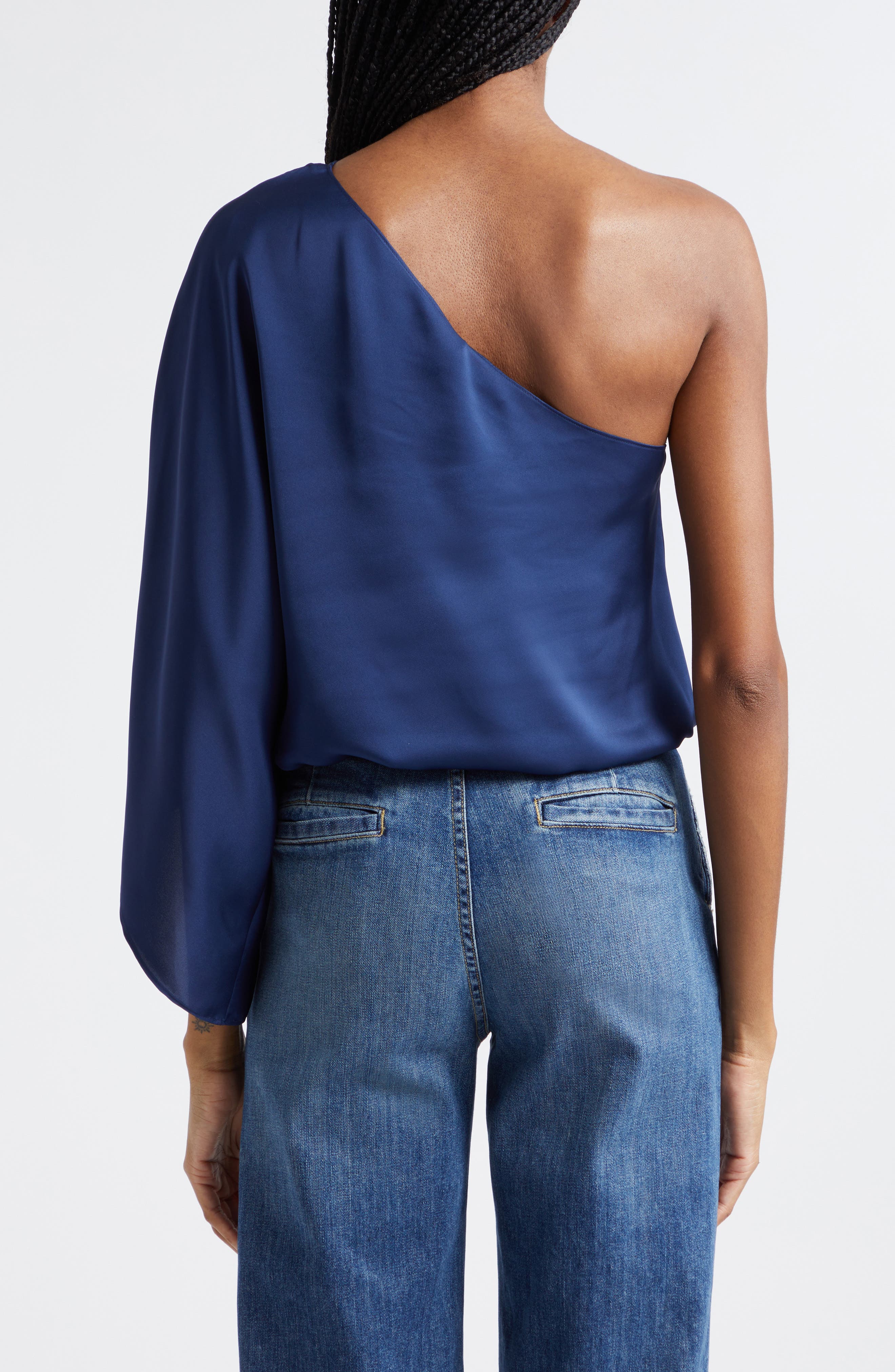 Gina One-Shoulder Satin Top - image 2