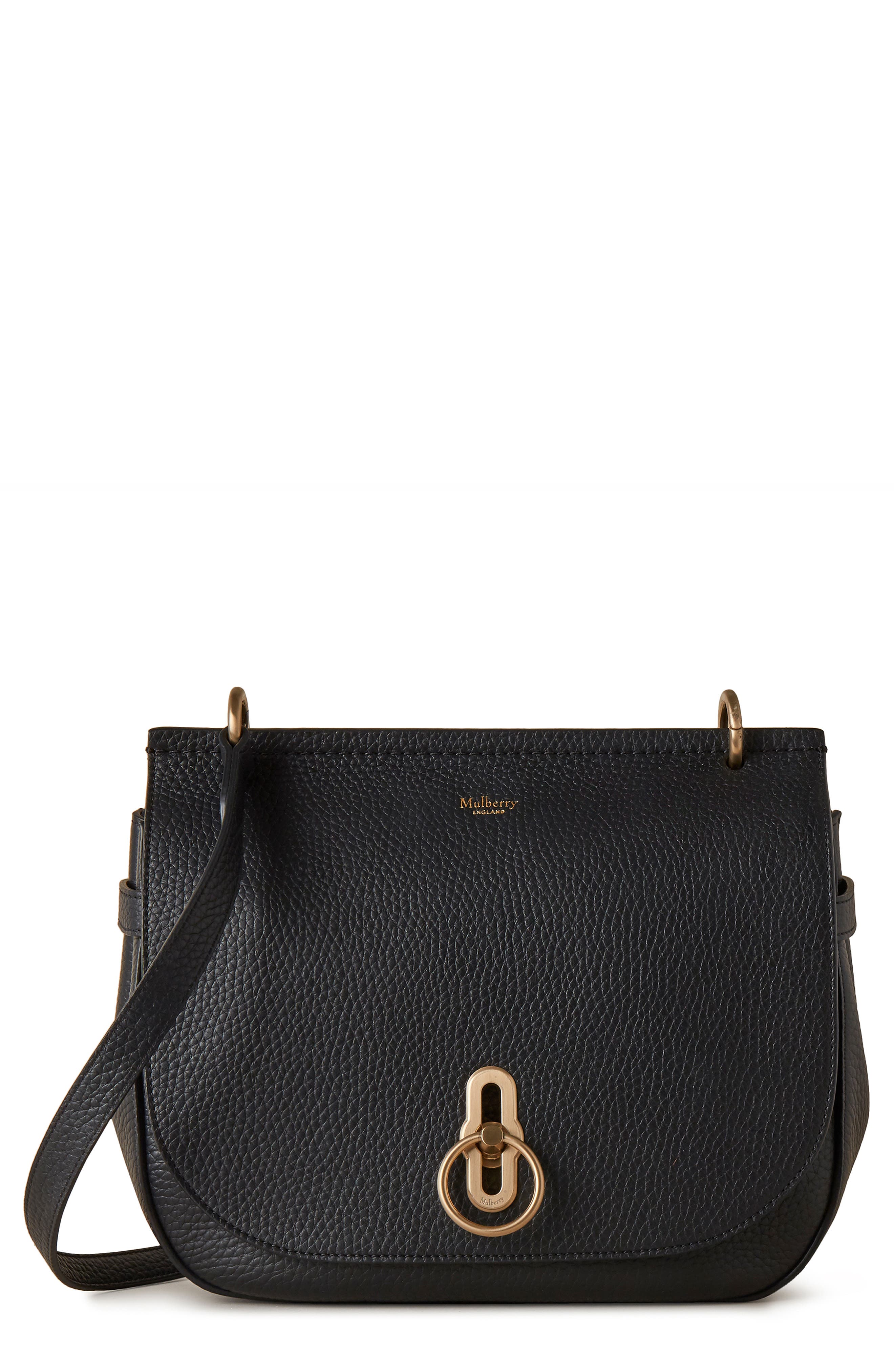 Soft Amberley Leather Shoulder Bag, Main, color, BLACK
