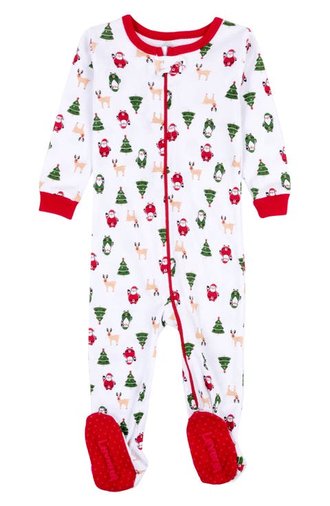 LEVERET Christmas Footed Pajamas
