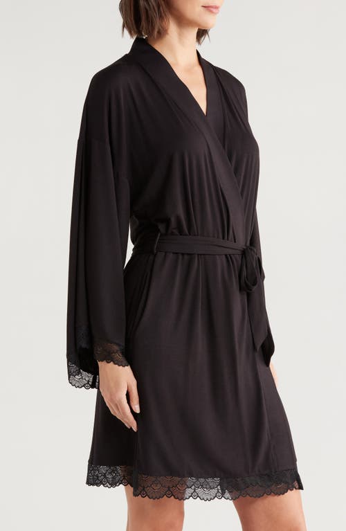 Nordstrom Moonlight Eco Lace Trim Robe In Black