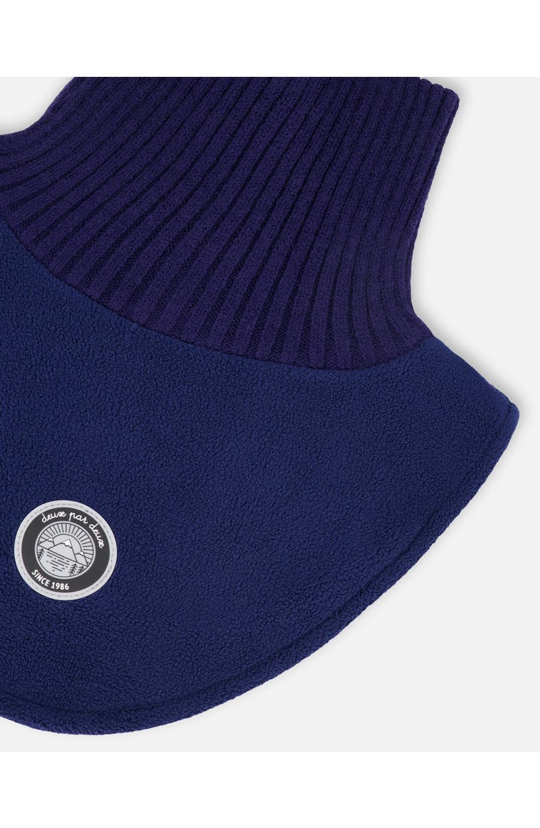 Deux par Deux Kids Gender Inclusive Polar Fleece and Knit Neckwarmer, Alternate, color, Navy Blue