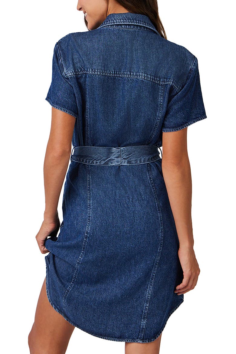 Short Sleeve Denim Shirtdress, Alternate, color, HORIZON WASH