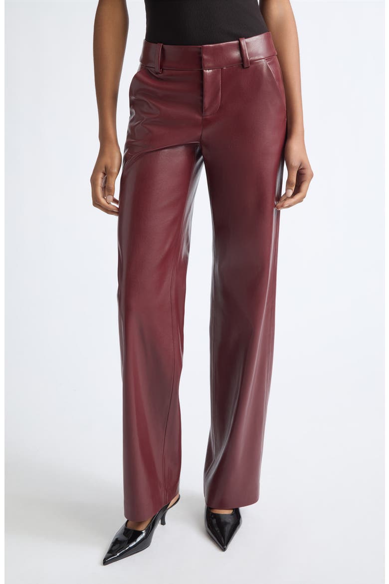 Alexander Faux Leather Wide Leg Pants, Main, color, GARNET
