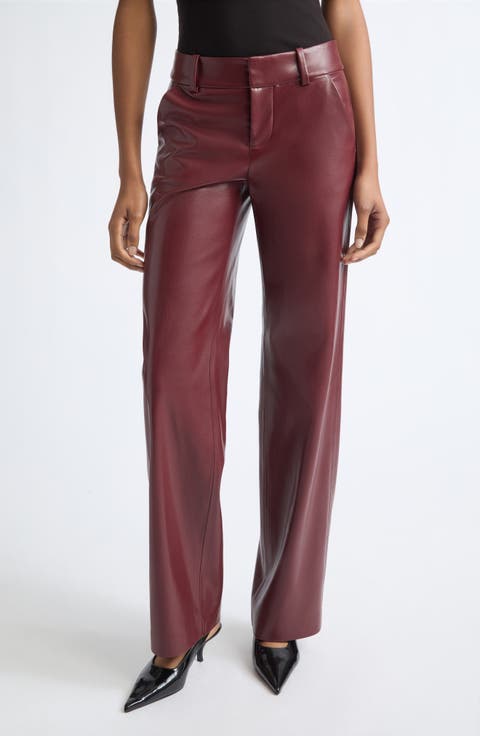 Alexander Faux Leather Wide Leg Pants