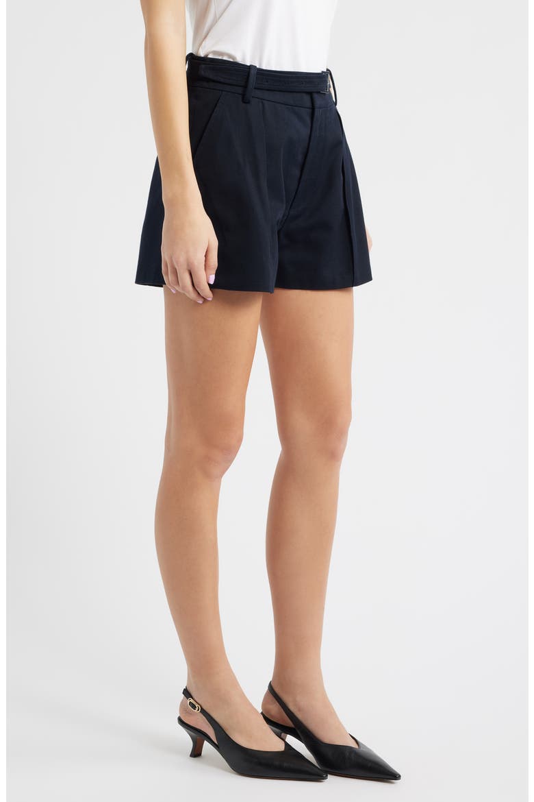 The Soho Belted Cotton Shorts, Alternate, color, NAVY