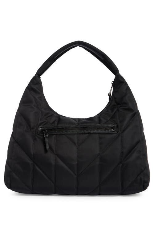 Karl Lagerfeld Paris Voyage Quilted Nylon Hobo Bag In Black