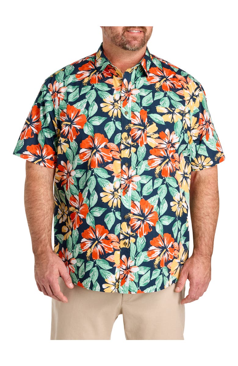 Oak Hill by DXL Big & Tall Large Floral Sport Shirt, Main, color, Multi