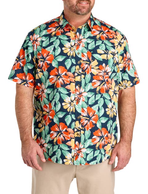 Big & Tall Large Floral Sport Shirt
