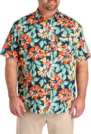 Oak Hill by DXL Big & Tall Large Floral Sport Shirt